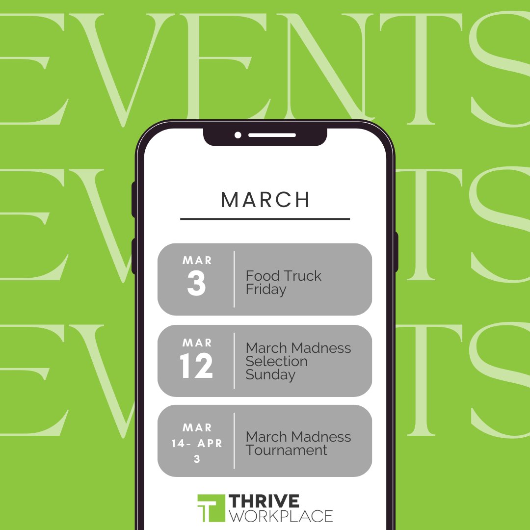 Here are the events for our members in March! We have a fun month planned! Want more info? Check the link in our bio!