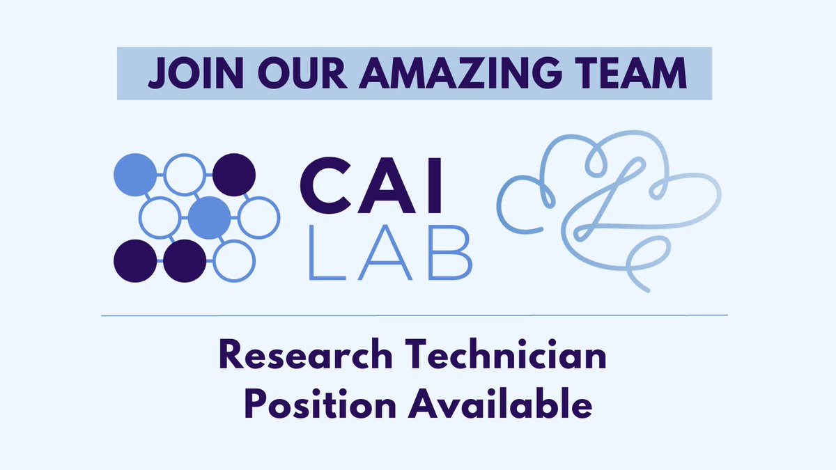 Denise J. Cai, Ph.D. (@denisejcai) on Twitter photo 📢 We are looking for talented research technicians to join the Cai Lab. Come be part of a supportive & creative lab with opportunities for growth & impact. Let’s uncover the secrets of the brain together!
Email denisecai@gmail.com for more info🧠Please RT! 📢 We are looking for talented research technicians to join the Cai Lab. Come be part of a supportive & creative lab with opportunities for growth & impact. Let’s uncover the secrets of the brain together!
Email denisecai@gmail.com for more info🧠Please RT!