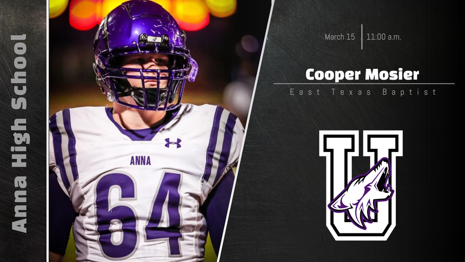 AnnaCoyotesFB's tweet photo. Please join us on March 15, 2023, at 11:00 a.m. at the AHS Indoor Facility as we celebrate the signing of Cooper Mosier and Braylon Wilson. https://t.co/yBwEJoJlMr