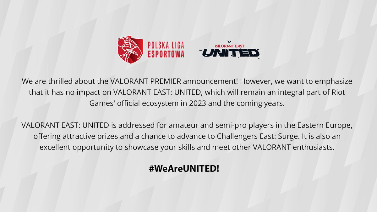 VALORANT EAST UNITED on Twitter "Official statement regarding today’s