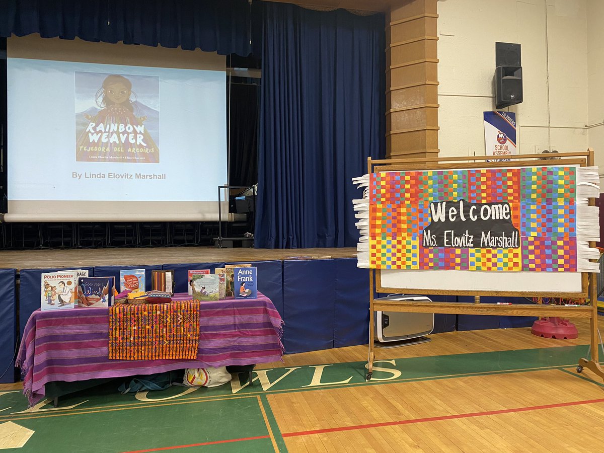 HowellRoadVS13's tweet photo. What a beautiful morning with @L_E_Marshall ! Our school wide read aloud #RainbowWeaver came alive with a visit from the bookβs author. It was amazing to hear her inspiration behind the book. We loved the bilingual read aloud, as well! #happeningathowell https://t.co/GWeLtUNZEZ