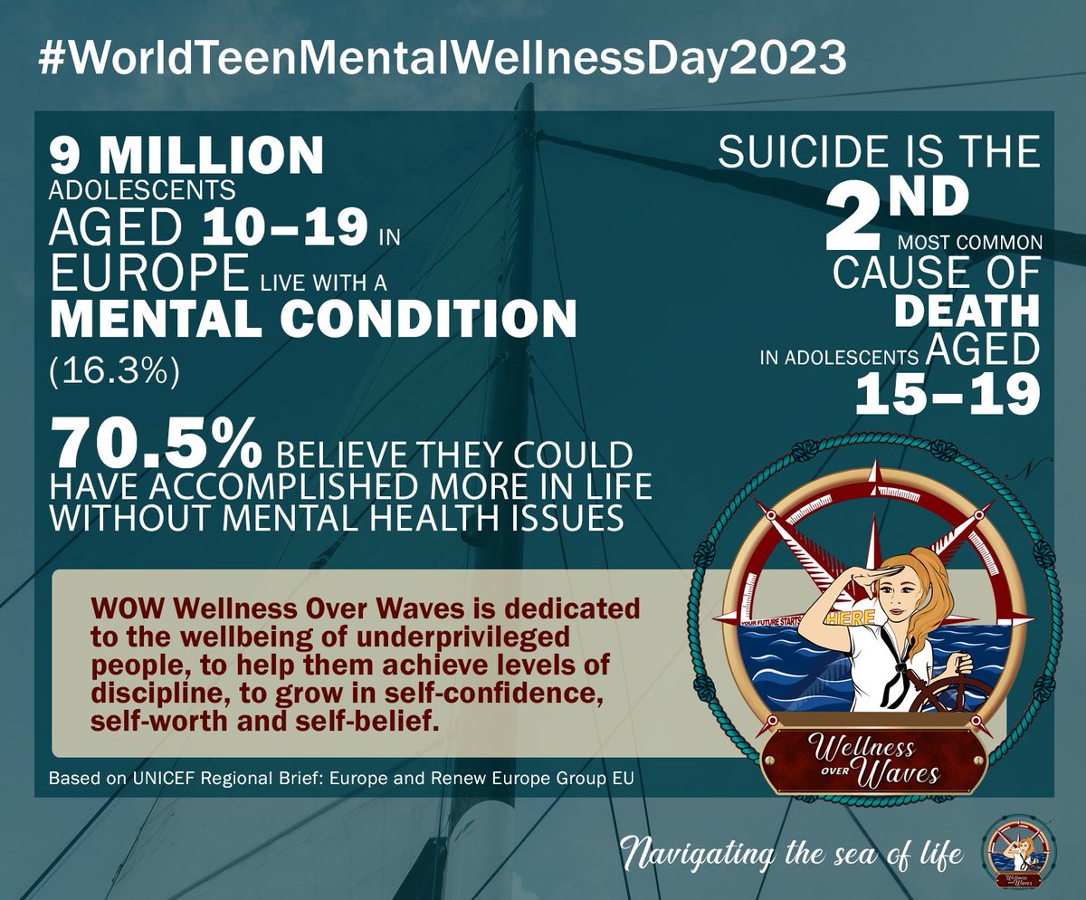 Today is #WorldTeenMentalWellnessDay 
.
.
.
#navigatingtheseaoflife #sailing #mentalhealth #wellbeing #benefitsofsailing #bluemind #oceantherapy #sailingyacht #maritime #youth #society #community #boatbuilding #boating #inclusion #diversity #multisensory