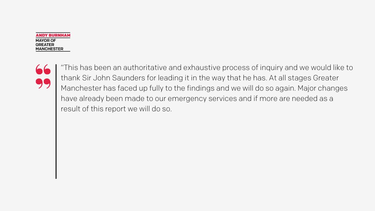 MayorofGM's tweet photo. 🗣️“Today is another very difficult day for those bereaved, injured and affected by the attack. Greater Manchester has stood with them from the beginning and our support will remain constant.”

The Mayor responds to Part 3 of the Manchester Arena Inquiry.  
https://t.co/k4RwgbsjN4 https://t.co/q2Hr6e3syP