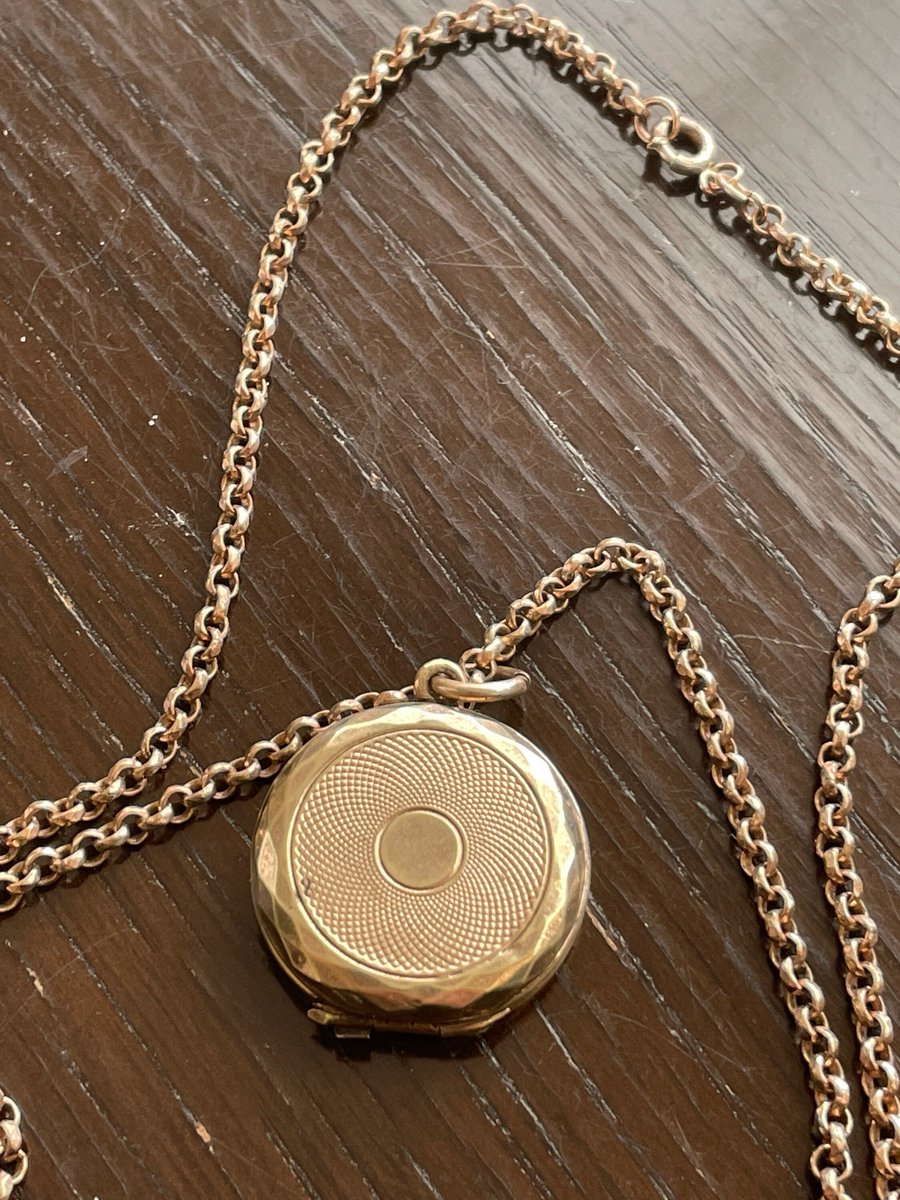 #etsy shop: 9ct Rolled Gold Chain and Locket etsy.me/3L7lwkP #gold #circle #no #upcycled #women #goldlocket #mourninglocket #antiquenecklace #rolledgoldnecklace
