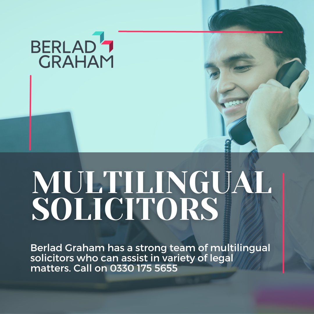 We have a strong team of multilingual solicitors who can assist in variety of legal matters: bglaw.co.uk/multilingual-s…

#hebrewspeaking #romanianspeaking #frenchspeaking #polishspeaking #italianspeaking #spanishspeaking #arabicspeaking #PunjabiSpeaking #UrduSpeaking