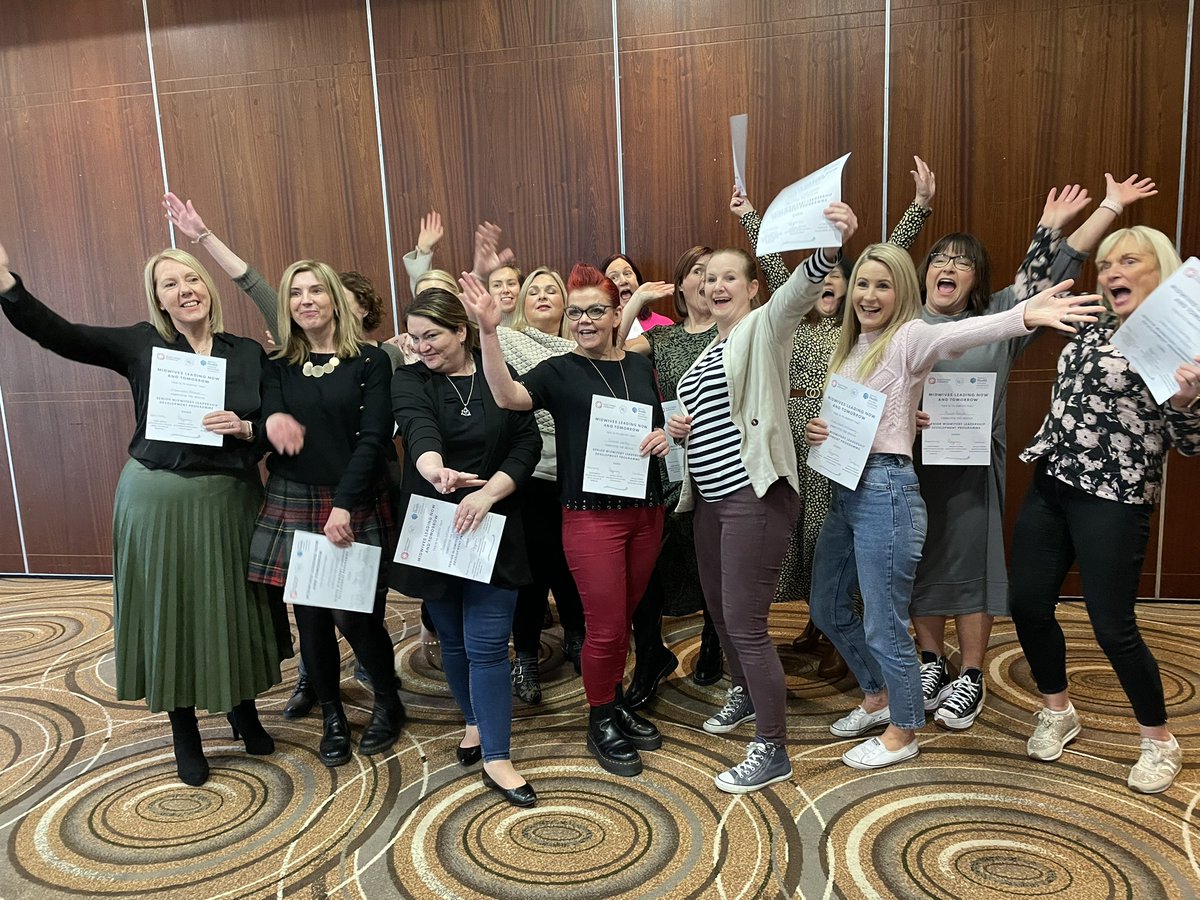 Great to see this fabulous group of senior leaders completing the Midwifery Leadership Development Programme. Congratulations, onwards and upwards 🤩@DaleSpenceRM @McilgormM @a4_little @susanneoboyle @mckevitt_sarah @HelenWeir3