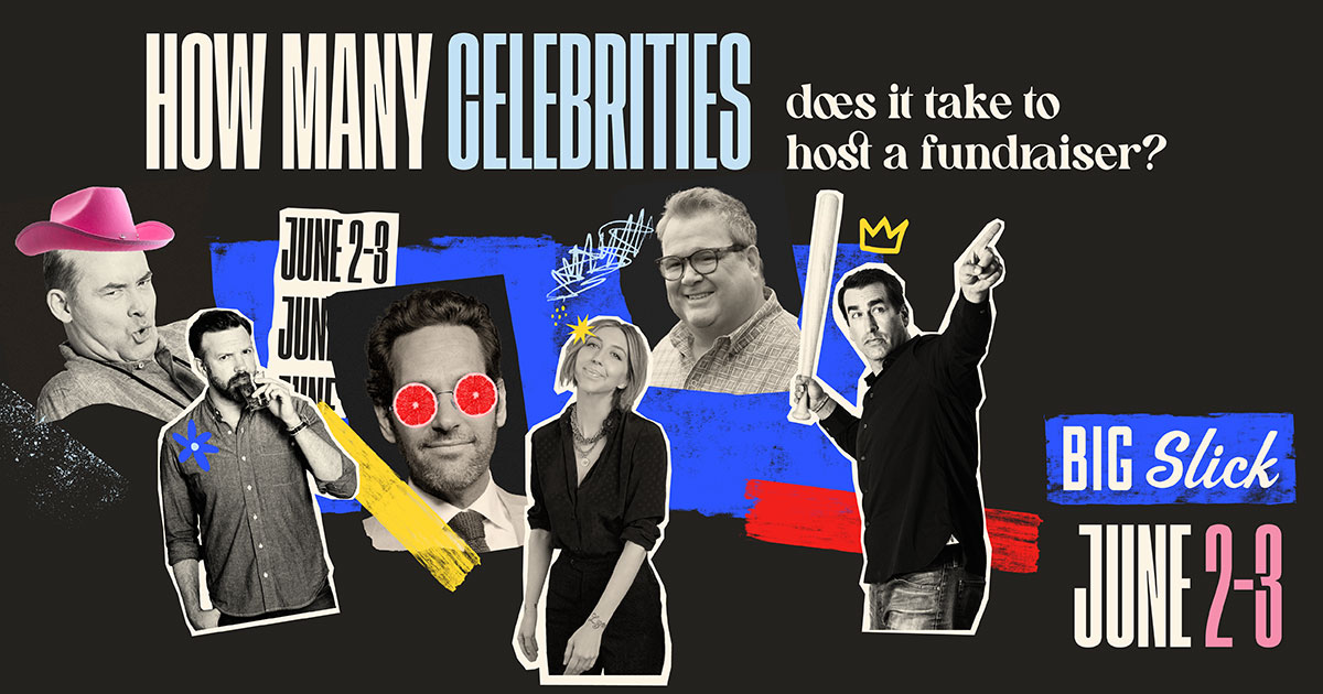 Come find out! Join @ericstonestreet, @robriggle, @davidkoechner, Paul Rudd, Jason Sudeikis and, yes....the one and only @heidilgardner - as they host the 14th annual Big Slick Celebrity Weekend benefiting @childrensmercy on June 2-3, 2023! Tickets on sale March 10! 🎉💙