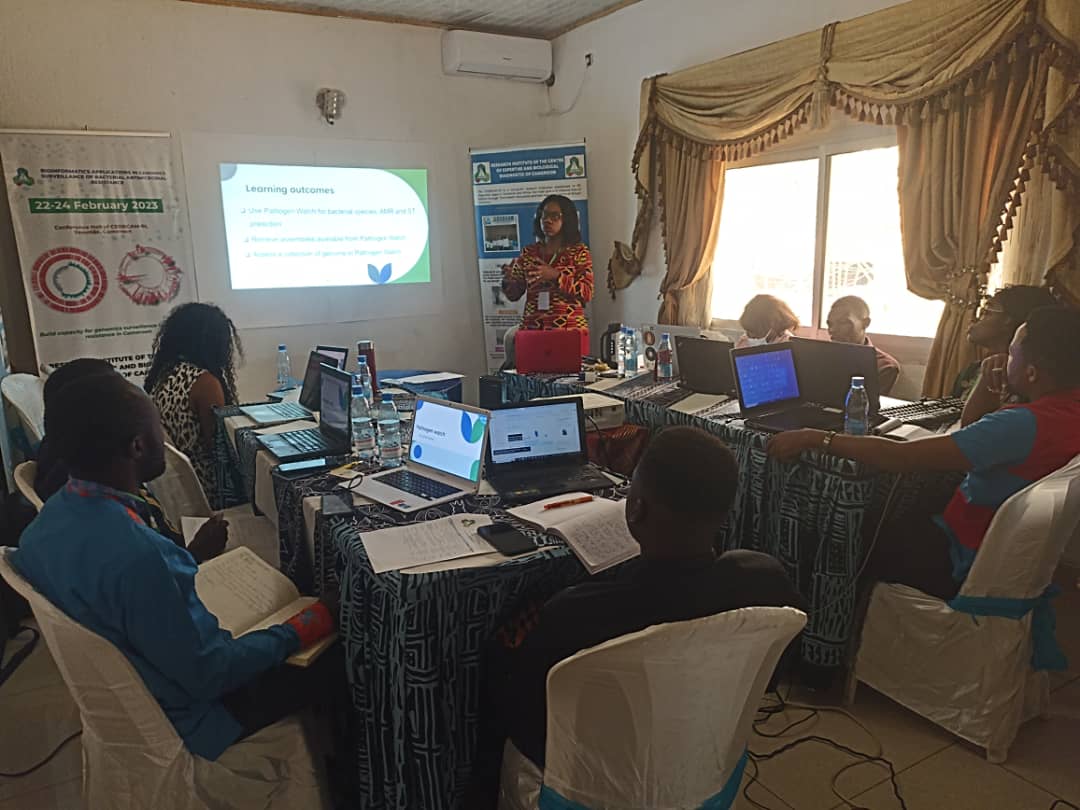 LFounou's tweet photo. We started from scratch and identified our strengths and weaknesses as taught by @H3ABioNet  &amp;  @EBItraining  in their #TtT course. We've proudly run the first #bioinformatics workshop for bacterial genomic surveillance in 🇨🇲. An introduction to bioinformatics w/ web-based tools. https://t.co/d0f8Gy3BfD