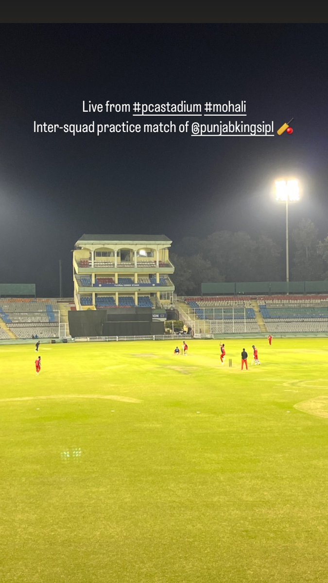 pcacricket's tweet photo. Live from #pcastadium
Inter-squad practice match of @PunjabKingsIPL
#IPL2023 #pca #pcacricket https://t.co/kK2xH0ZkaI