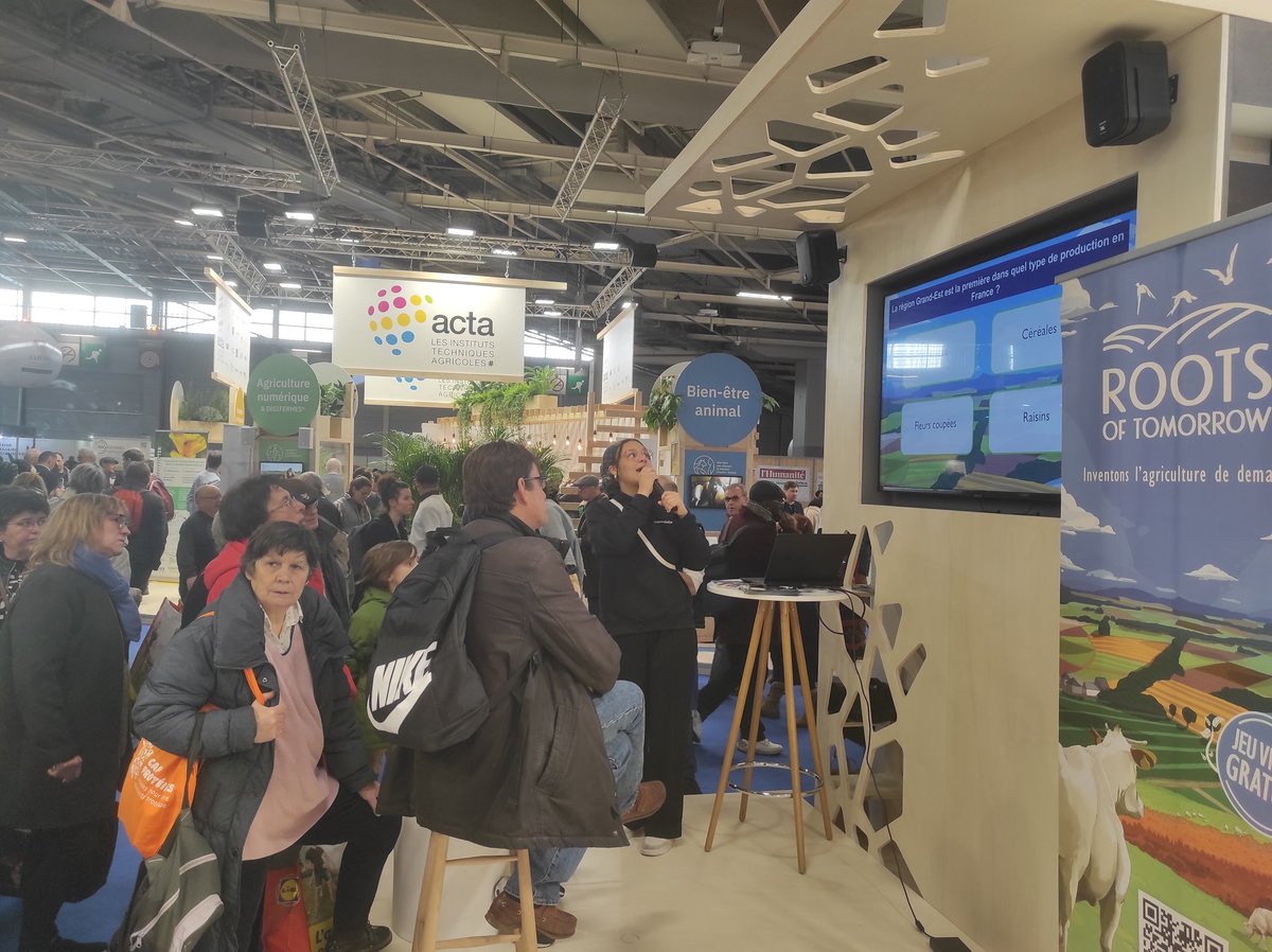 team_gamabilis's tweet photo. C'est parti sur le stand de l'@ademe jusqu'Ă 18h au #SIA2023 pour le quiz 100% agroecologie spĂ©cial #RootsOfTomorrow đ€ https://t.co/G0Bw9O8Y5Z