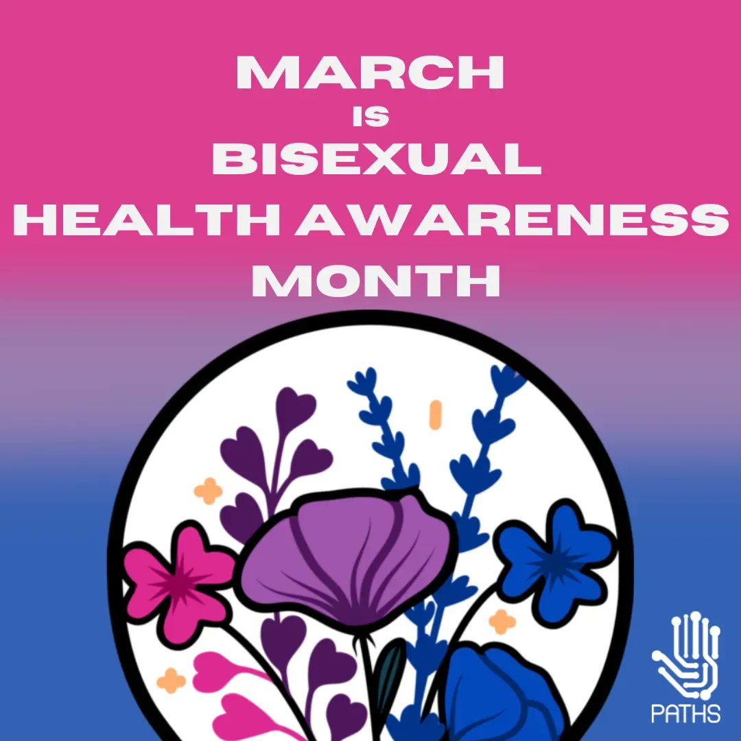 March is Bisexual+ Health Awareness Month! #BiHealthMonth was created to raise awareness about the bisexual+ community’s social, economic, and health disparities; advocate for resources, and inspire actions to improve bi+ people’s well-being.