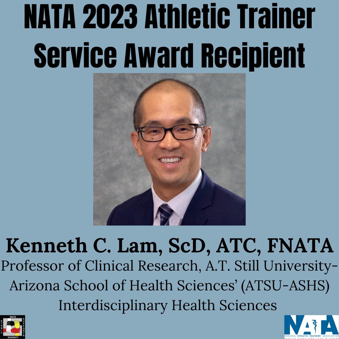 EDACNATA's tweet photo. In honor of #NATM2023, we will be recognizing the accomplishments of many Athletic Trainers. Throughout the month, we will be recognizing those who have received NATA Honors and Awards. These ATs will be formally recognized this summer at the NATA Clinical Symposia and Expo in https://t.co/PSbcsqZehw