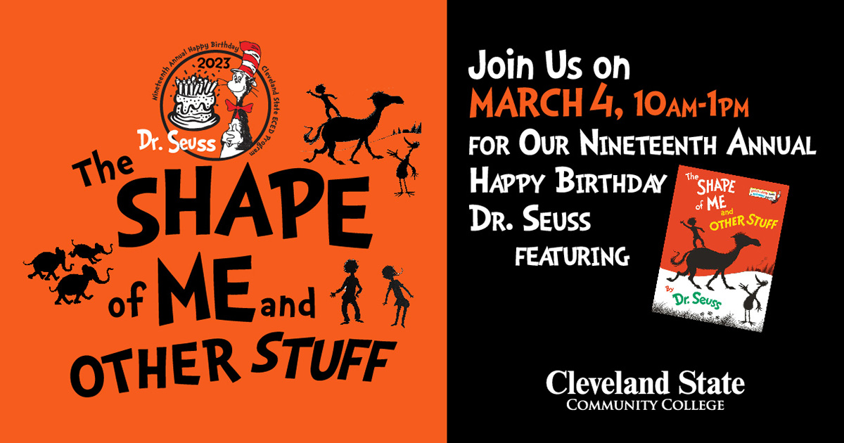 Join us this Saturday, March 4, 10 a.m. to 1 p.m. for the Happy Birthday Dr. Seuss Celebration at the CSCC library! There will be Dr. Seuss characters, door prizes, Kona Ice and more! Children of all ages are invited to this free event; children must be accompanied by an adult.