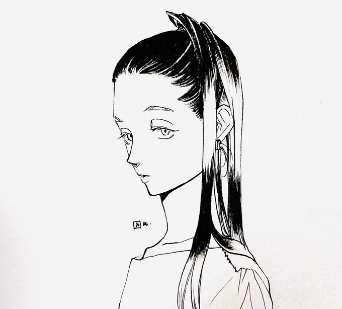 竜胆ヘアでそれっぽい蘭も描いてみた。
蘭に似合わないヘアスタイルってあんのかな🤔 
