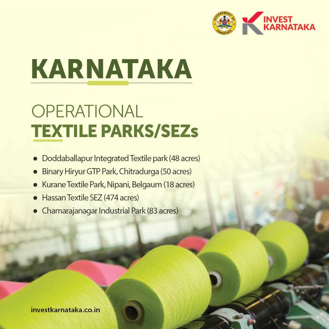 investkarnataka's tweet photo. #TextileFocus
5 ಕಾರ್ಯನಿರ್ವಹಿಸುತ್ತಿರುವ ಜವಳಿ ಪಾರ್ಕ್ಗಳು ಮತ್ತು ಮುಂಬರುವ #ದಾವಣಗೆರೆ, #ಬಳ್ಳಾರಿ, #ಯಾದಗಿರಿ, #ಉಡುಪಿ ಮತ್ತು #ಹಾವೇರಿಯ ಐದು ಪಾರ್ಕುಗಳೊಂದಿಗೆ ರಾಷ್ಟ್ರೀಯ ಉಡುಪು ಉತ್ಪಾದನೆಯಲ್ಲಿ #ಕರ್ನಾಟಕದ ಪಾಲು 20% ರಷ್ಟಾಗಲಿದೆ.
--> https://t.co/8wUue08kz4
#InvestinKarnataka https://t.co/jqxUo1jpDE