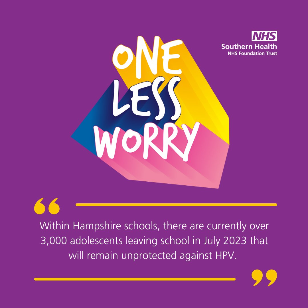 Tomorrow is #HPVAwarenessDay. 

The uptake of the HPV vaccine is still not back up to pre-pandemic levels. 

Urge parents to give consent today✅: todayhttps://www.hampshirehealthyfamilies.org.uk/school-age-immunisations