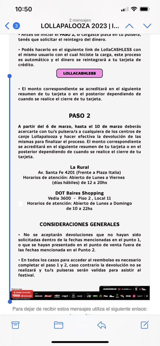 <a href="/lollapaloozaar/">Lollapalooza Argentina</a> las personas que no vivimos en bs as tenemos que viajar a hacer la devolución? Contame como hago para estar antes del 10 de Marzo en esos 2 puntos para dejar mis entradas y que me devuelvan el dinero si VIVO EN TUCUMÁN 🫠 #Lollapalooza #LollaAR #Lollapalooza2023