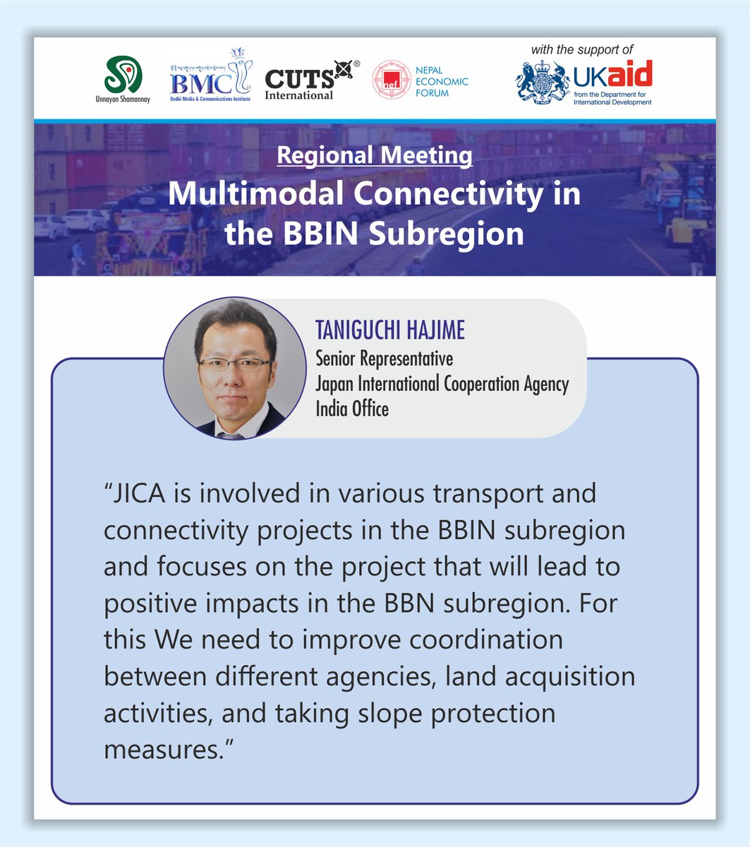 CUTS M-Connect Project (@cuts_mconnect) on Twitter photo Insights from #Regional #Meeting on #Multimodal #Connectivity in the #BBIN #Subregion
#MConnect
<a href="/bc_cuts/">Bipul Chattopadhyay</a> <a href="/unsy_org/">Unnayan Shamannay</a> <a href="/NEFNepal/">Nepal Economic Forum</a> <a href="/Bhutan_MCI/">BMCI</a> <a href="/FCDOGovUK/">Foreign, Commonwealth & Development Office</a> <a href="/Clement_Kuan/">Kuancheng Huang</a> <a href="/SecyP2DS/">Dr A Didar Singh</a> <a href="/BimstecInDhaka/">BIMSTEC</a> <a href="/ADB_HQ/">Asian Development Bank</a> <a href="/sasecprogram/">SASEC</a> <a href="/LPAI_Official/">Land Ports Authority of India</a> <a href="/IWAI_ShipMin/">IWAI</a> <a href="/CUTS_CITEE/">CUTS CITEE</a> <a href="/_RiyaSinha/">Riya Sinha</a> <a href="/CWS_iift/">Centre for WTO Studies (CWS)</a> Insights from #Regional #Meeting on #Multimodal #Connectivity in the #BBIN #Subregion
#MConnect
<a href="/bc_cuts/">Bipul Chattopadhyay</a> <a href="/unsy_org/">Unnayan Shamannay</a> <a href="/NEFNepal/">Nepal Economic Forum</a> <a href="/Bhutan_MCI/">BMCI</a> <a href="/FCDOGovUK/">Foreign, Commonwealth & Development Office</a> <a href="/Clement_Kuan/">Kuancheng Huang</a> <a href="/SecyP2DS/">Dr A Didar Singh</a> <a href="/BimstecInDhaka/">BIMSTEC</a> <a href="/ADB_HQ/">Asian Development Bank</a> <a href="/sasecprogram/">SASEC</a> <a href="/LPAI_Official/">Land Ports Authority of India</a> <a href="/IWAI_ShipMin/">IWAI</a> <a href="/CUTS_CITEE/">CUTS CITEE</a> <a href="/_RiyaSinha/">Riya Sinha</a> <a href="/CWS_iift/">Centre for WTO Studies (CWS)</a>