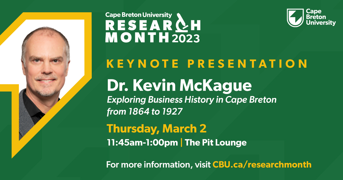 TODAY! We're launching Research Month at Cape Breton University. Email research@cbu.ca if you'd like to attend. @cbuniversity