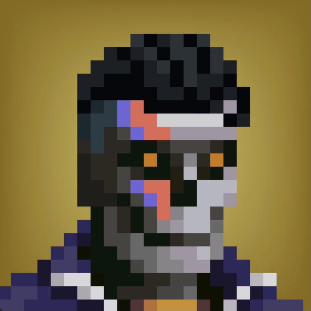 1armedbandit_'s tweet photo. Snagged this beautiful zigzag earlier today!
I guess itβs an added benefit how great the golem goes with the mustard background.
buy. sell. trade everything @GenuineUndead
β‘οΈπ₯β‘οΈ
#genuineundead #staygenuine #genuinearmy #fineart #pixelart https://t.co/DVLyKB6E7C