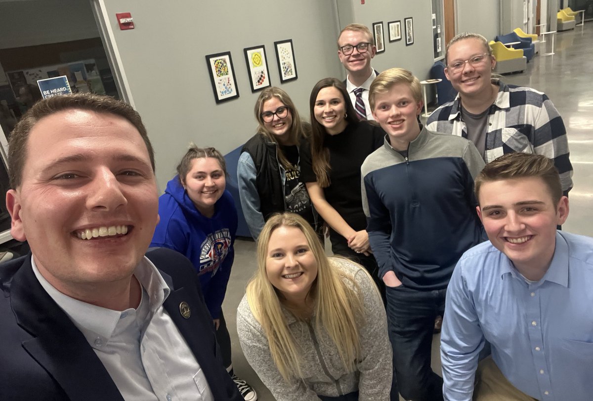 Special thanks to <a href="/TaylorCollinsIA/">Rep. Taylor Collins</a> and @savannahpresco2 for being our guests at our meeting last night. Our members enjoyed the discussion and the reminder to stand for our beliefs on campus! 🐘🇺🇸