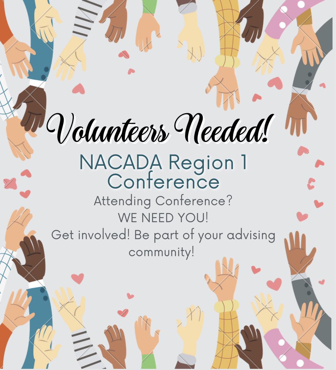 Attending the NACADA Region 1 Conference? WE NEED YOU! Get involved - be part of your advising community! Volunteer: forms.gle/ttNCX9i4c74XiV… #nacada #nacadar1 #nacadaregion1 #nacadaconference