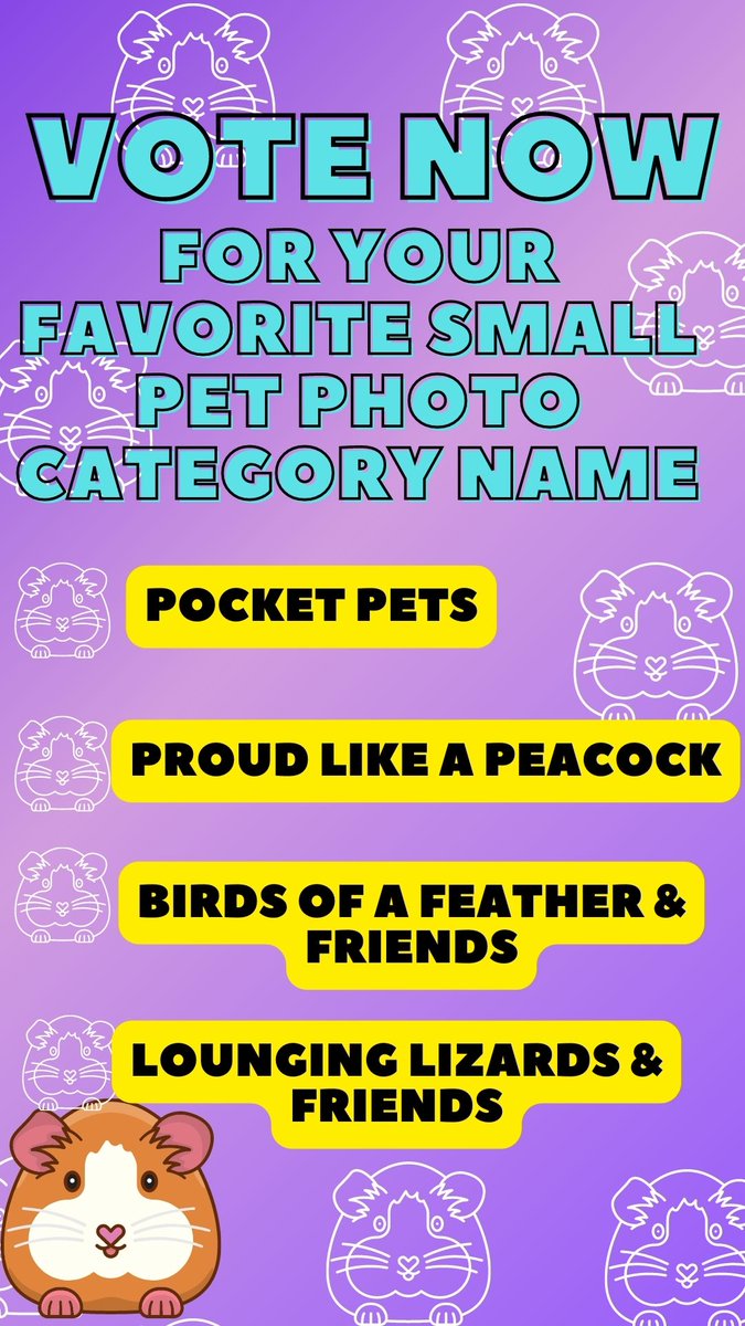 Voting Ends tomorrow, Friday, March 3 at 11:59pm PST

Let us know what your favorite name for each category is!

forms.gle/YusPj5jG8Cb4NA…