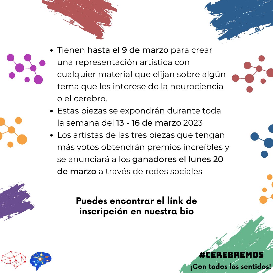Neuro_USFQ's tweet photo. ¡¡Participa en nuestro concurso de arte para ganar premios increíbles y explorar tu creatividad!! 

Inscríbete en este link 👇👇👇
https://t.co/x2wku4NAsv

 #BrainAwarnessWeek #Cerebremos #brainart #usfq #neurociencias #neuroscience #neurocienciasusfq #brain #baw2023 #sciart https://t.co/Dy7YhrF4M4