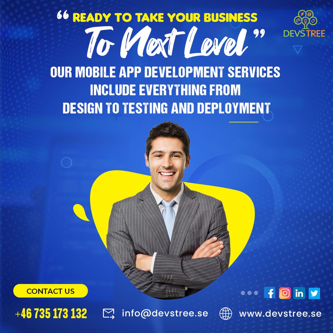 A top Mobile app and Web development company.

For more information

🌐 :-  devstree.se/hire-us/
📧 :-  info@devstree.se
☎️:-  +46 73 517 31 32

#hiredevelopers #remotedevelopers #hire  #webdevelopers #appdevelopmentcompany #webdevelopmentcompany #devstreeitservices #sweden