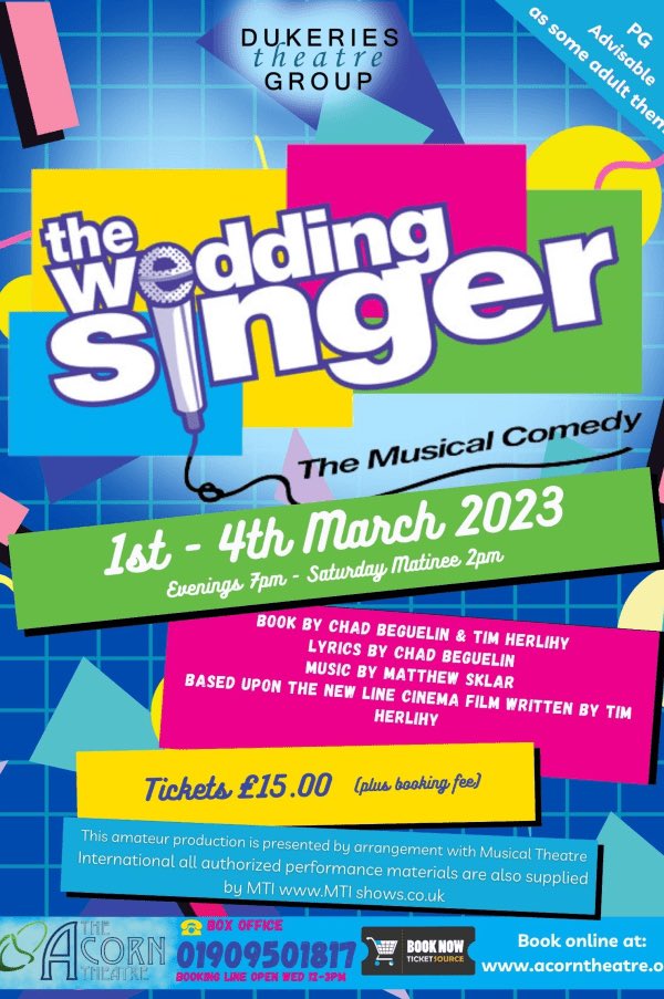 DukeriesW's tweet photo. A great review from our opening night last night. 
Thank you Ange. 
💖💙💚💛

Tickets still available online at https://t.co/6kkUaWiU65
Or you can pay on the door. 

#theweddingsinger 
@TheAcornTheatre 
#worksop #Bassetlaw #innorthnotts #supportlocaltheatre #musicaltheatre https://t.co/4xwptj7ke1