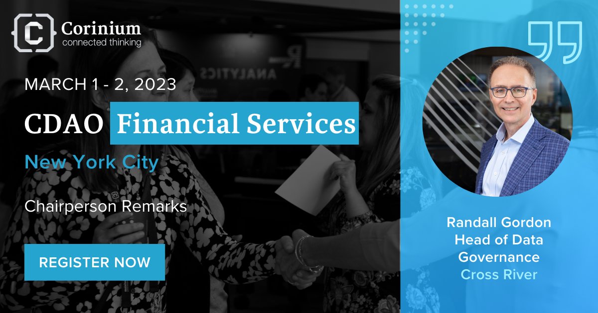 CoriniumGlobal's tweet photo. Day 2 of #CDAOFall is now in session! Chairperson Randy Gordon welcomes all at #CDAOFS for a great day of learning and networking. Did you know there will be a Financial Services track at #CDAOFall? Register for your free pass (subject to team approval): https://t.co/IR4DP0mtvZ https://t.co/WCODruu970