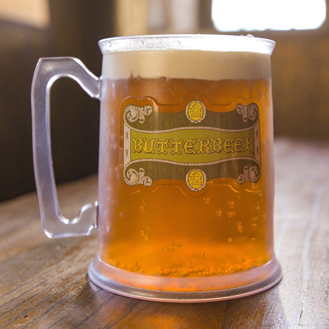 UniversalORL's tweet photo. A new, non-dairy Butterbeer is here! You can find this vegan version of the favorite beverage in both cold and frozen at the Three Broomsticks in Hogsmeade or the Leaky Cauldron. https://t.co/V6Io1qB4f0