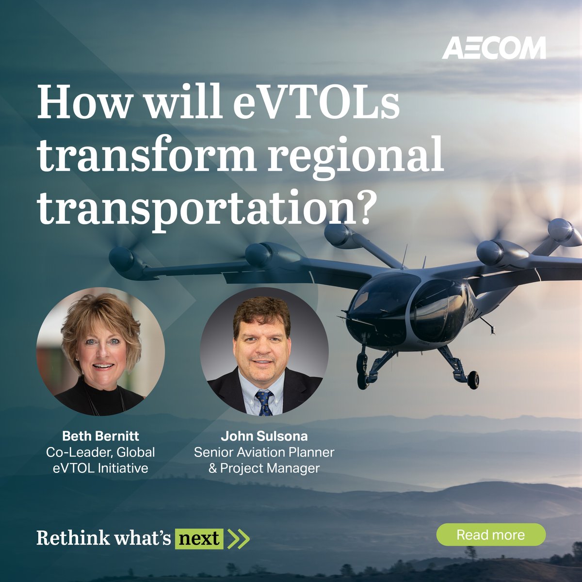 AECOMTransport's tweet photo. Discover how eVTOLs can reduce traffic congestion, improve accessibility and enhance emergency response times in the NY &amp; NJ area. Plus, learn about the necessary infrastructure and potential economic benefits for cities and regions. #eVTOL #transportation #futuretech