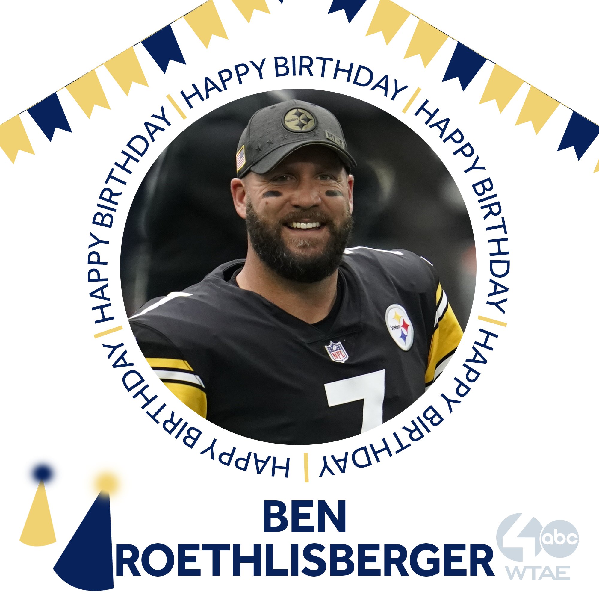 Happy birthday No. 7!    Ben Roethlisberger is celebrating his 41st birthday. 