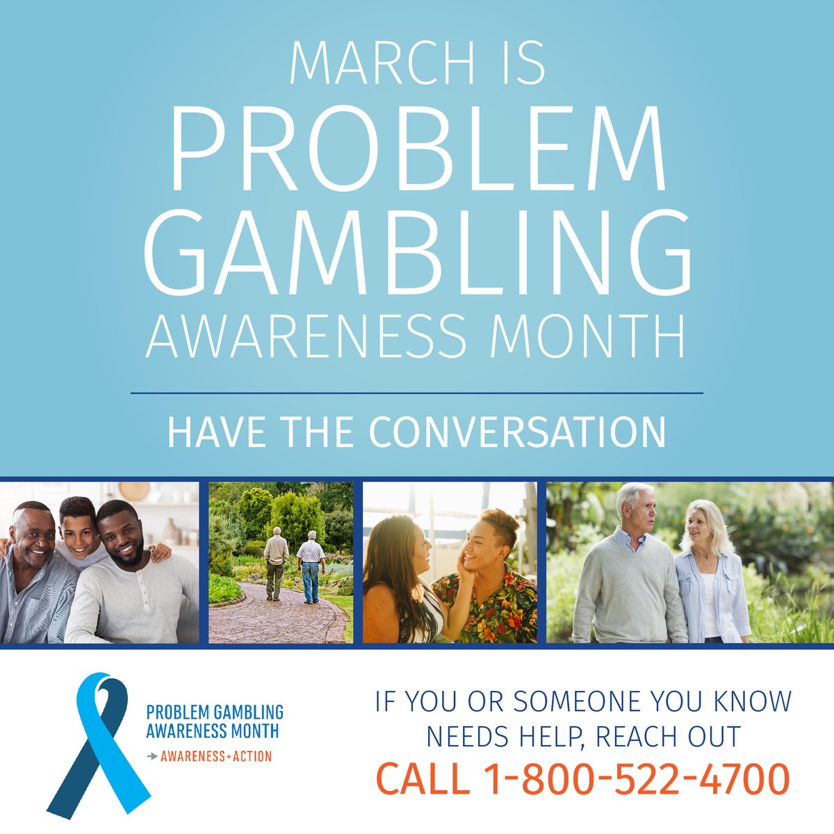March is Problem Gambling Awareness Month, a campaign to increase public awareness of #ProblemGambling and the availability of prevention, treatment & recovery services. Use #PGAM2023 to keep up with resources across our community.
