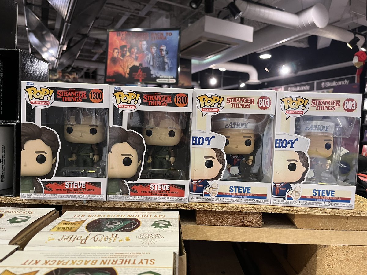 We have the Hunter Outift and Scoops Ahoy Steve Funko pops in store!!!! #StrangerThings #funkoPOP