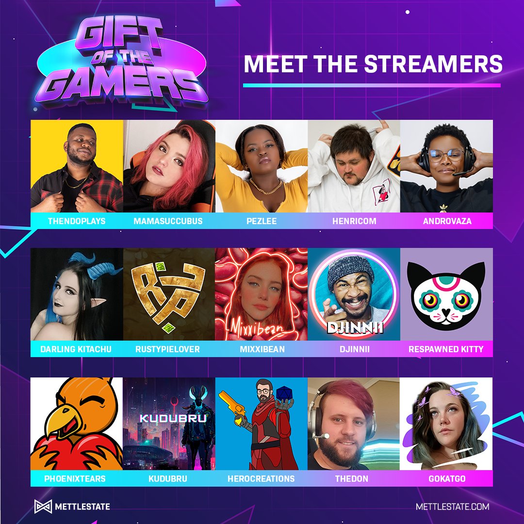 Gift of the Gamers starts tomorrow! 😍🙌

We have fifteen amazing streamers who will be helping us with raising funds for <a href="/GamersTerrit0ry/">Gamer’s Territory</a>! 💕

Show them all of your love here 👉bit.ly/3IJhgot

#GiftOfTheGamers💙