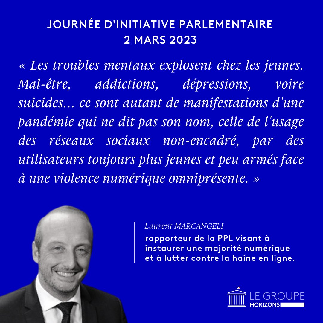 DeputesHorizons's tweet photo. #DirectAN | Suite de notre « niche » parlementaire avec l’examen de la PPL de @LMarcangeli visant à instaurer une #majoriténumérique et à lutter contre la haine en ligne. Pour suivre les débats en direct : https://t.co/1SWUY2oHbt
#PPLHorizons #nicheparlementaire #HOR https://t.co/8Vzv6jgEwE