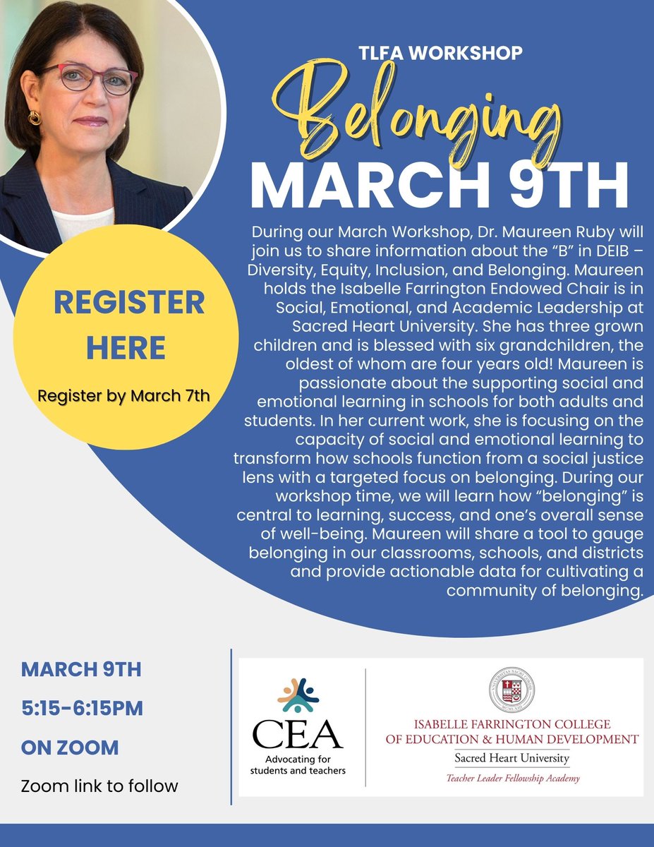 TLFA Fellows: Register for our next workshop, Belonging. Link provided by email.