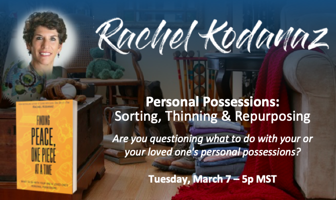 RachelKodanaz's tweet photo. 🤔Are you overwhelmed with the tyranny of possessions? Join me via Zoom on Tue, Mar 7 at 5p MST to learn how to thin, repurpose, and redistribute your or your loved one’s possessions. Register today at https://t.co/qjmR4zgd0z #getorganized #downsizing #declutter #springcleaning https://t.co/DM7xpjEaYr