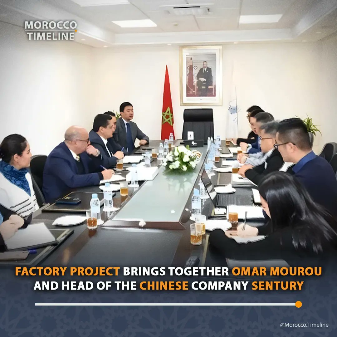 MoroccoTimeline's tweet photo. 🏢 Omar Mourou, President of the Tangier-Tetouan-Al Hoceima Region Council, held a meeting with a delegation representing the Chinese company Sentury, headed by Lanny Lin, the company's president, accompanied by Zhang Huimin and Chen Jianwen.
.
#Moroccan #Chinese #Sentury https://t.co/vzTHaW2Ut2