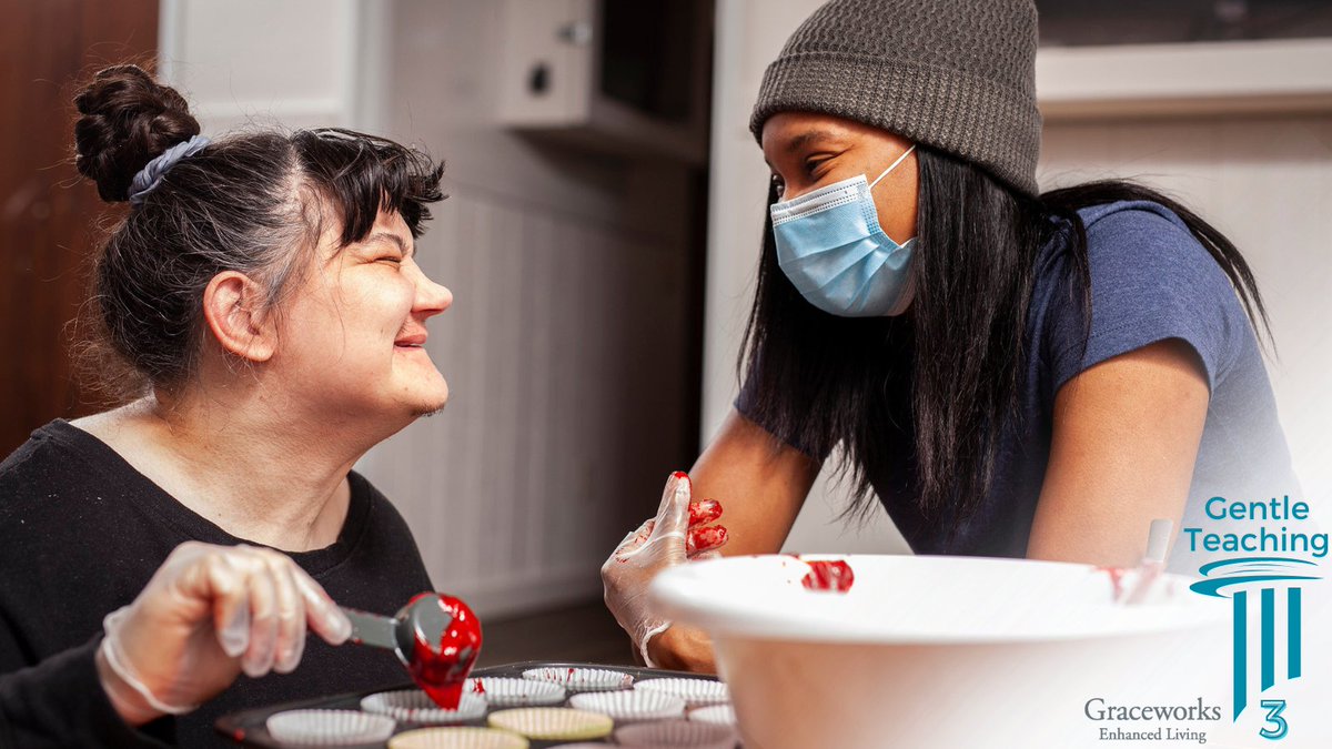 graceworks's tweet image. #EnhancedLiving caregivers practice Pillar 3 of #GentleTeaching by teaching expressions of love while assisting others to nurture meaningful relationships.

#DevelopmentalDisabilitiesAwarenessMonth #DirectSupportProfessionals