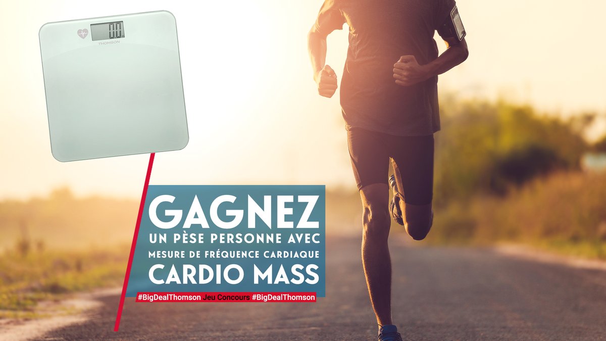 Pour prendre soin de vous, la balance Cardio MASS #Thomson mesure votre poids et fréquence cardiaque ! Elle est à gagner cette semaine !🥳

Pour participer👇

1⃣ Abonnez-vous à <a href="/Thomson_FRA/">Thomson France</a>💖
2⃣ RT ce jeu 🔃
3⃣ Quel sport pratiquez-vous ?

🍀🎁#BigDealThomson #ThomsonSanté🎁🍀