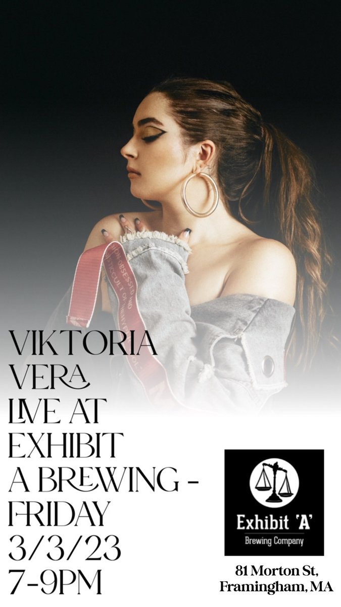 Viktoria Vera performing live 7-9pm Tomorrow <a href="/exhibitAbrewing/">Exhibit 'A' Brewing</a>  in Framingham, MA!  Going to be there with LHP Merch🍯 #liveperformance #newtalent #indielabel