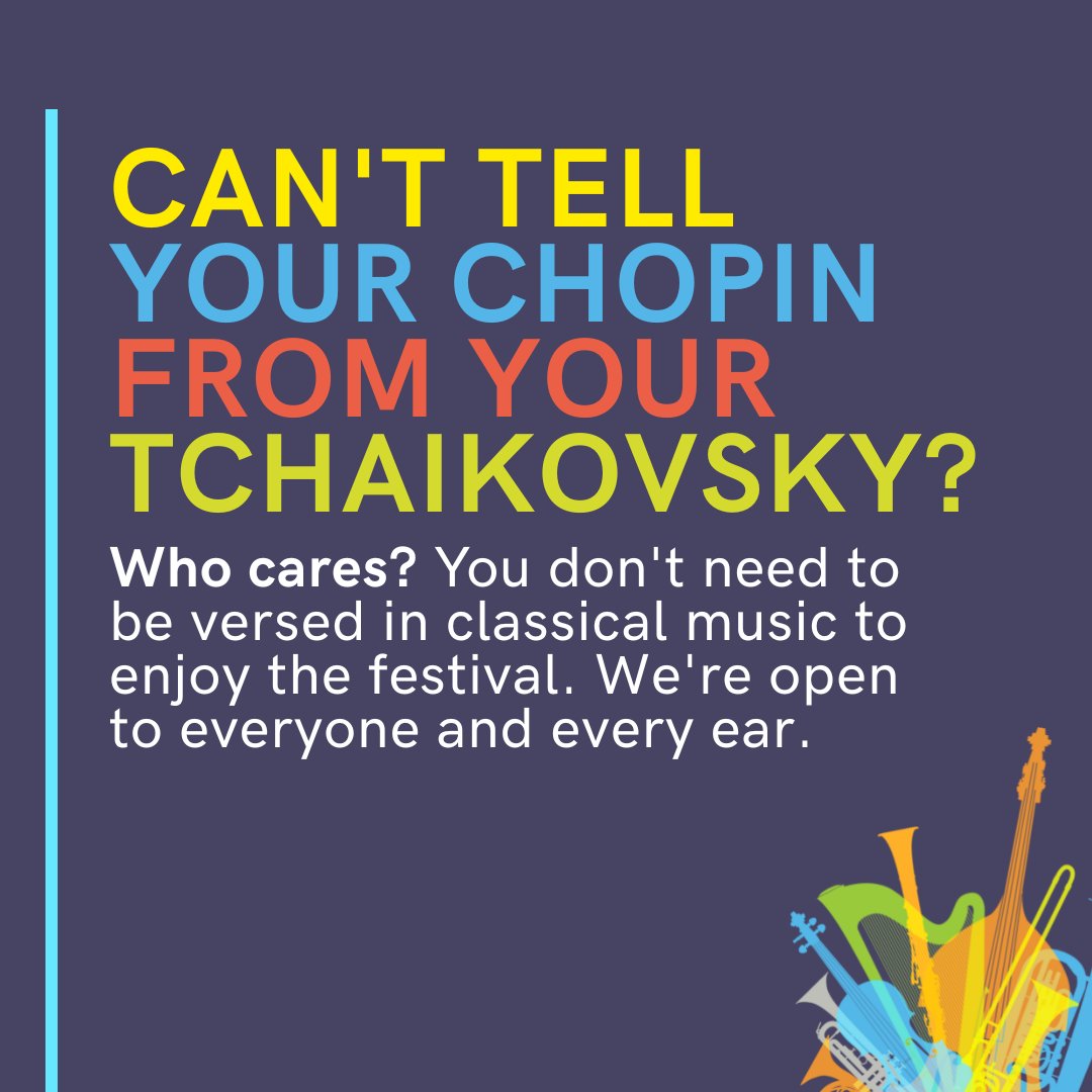 Our festival is open to everyone!

Can't tell your Chopin from your Tchaikovsky? Who cares? Not us! You don't need to be a #classical connoisseur or #jazz enthusiast to soak up the sound at #BudleighMusicFestival. 

🔗 budleighmusicfestival.co.uk. 

#ClassicalMusic #Exeter #Devon