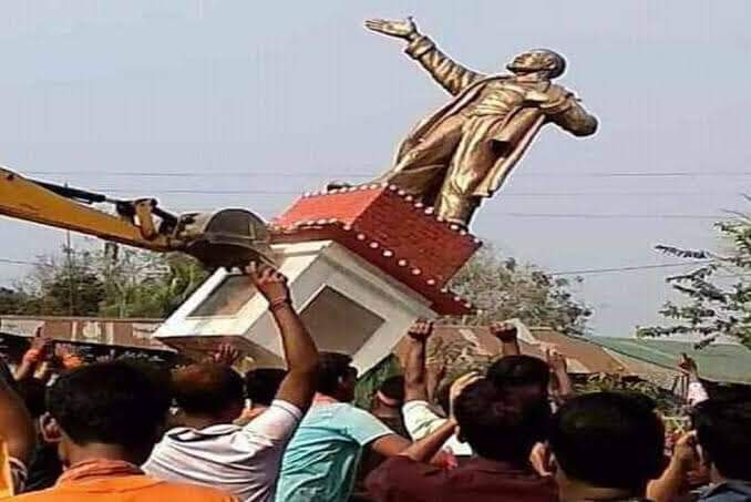 Tekeyyy's tweet photo. Though @cpimspeak has failed to perform as per their expectations but Belonia AC they won, Belonia  where Lenin Statue was destroyed by Hooligans of BJP on the day of election results of 2018.

#CPIMTripura
#TheBattleIsOn https://t.co/Ja6uDhpNro