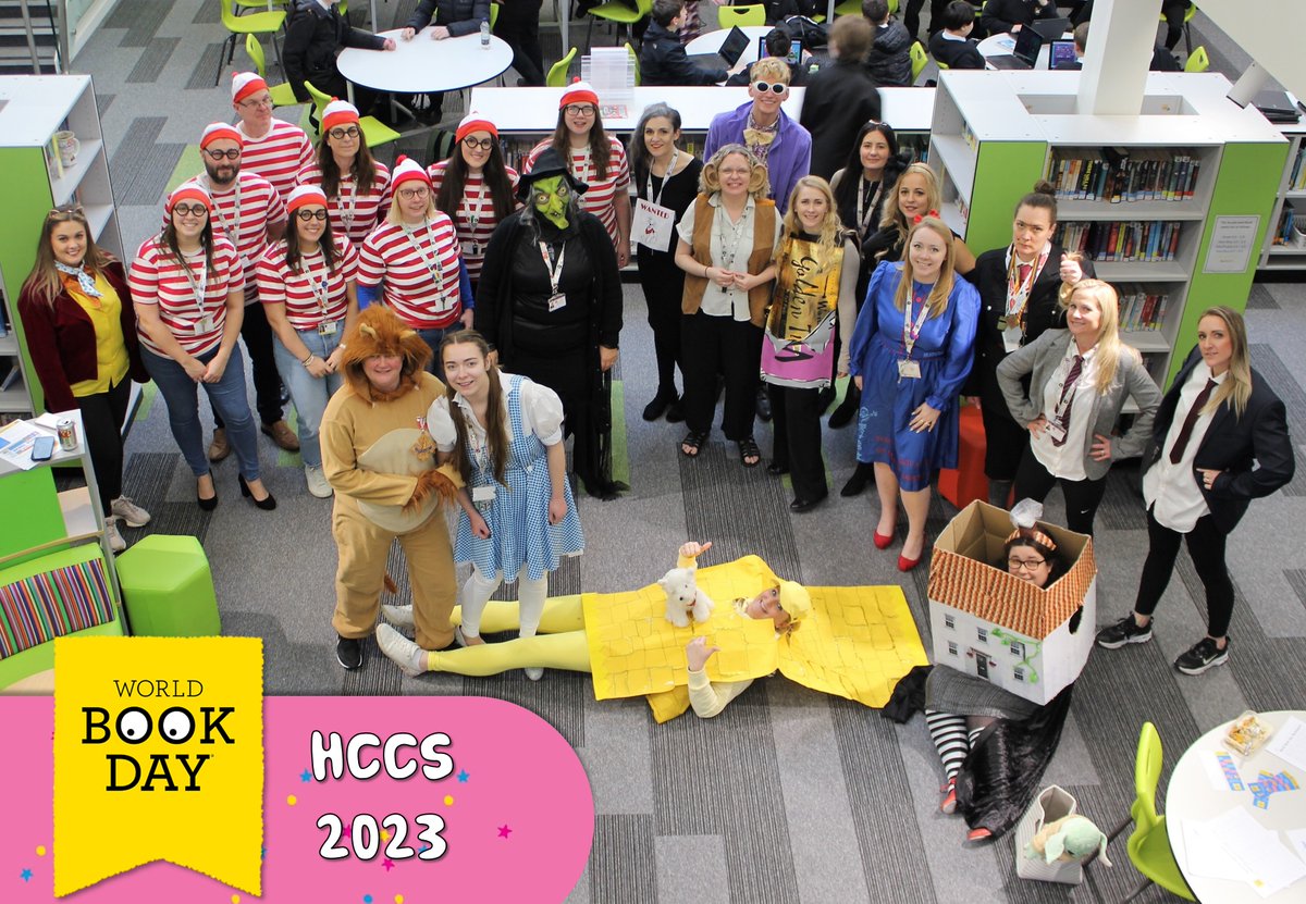 hccs1978's tweet photo. Great to see our staff and Sixth Form getting involved in our World Book Day celebrations today!
#HCCSLRC #WorldBookDay2023 #HCCSLITFEST23 https://t.co/SW5JnbCptP