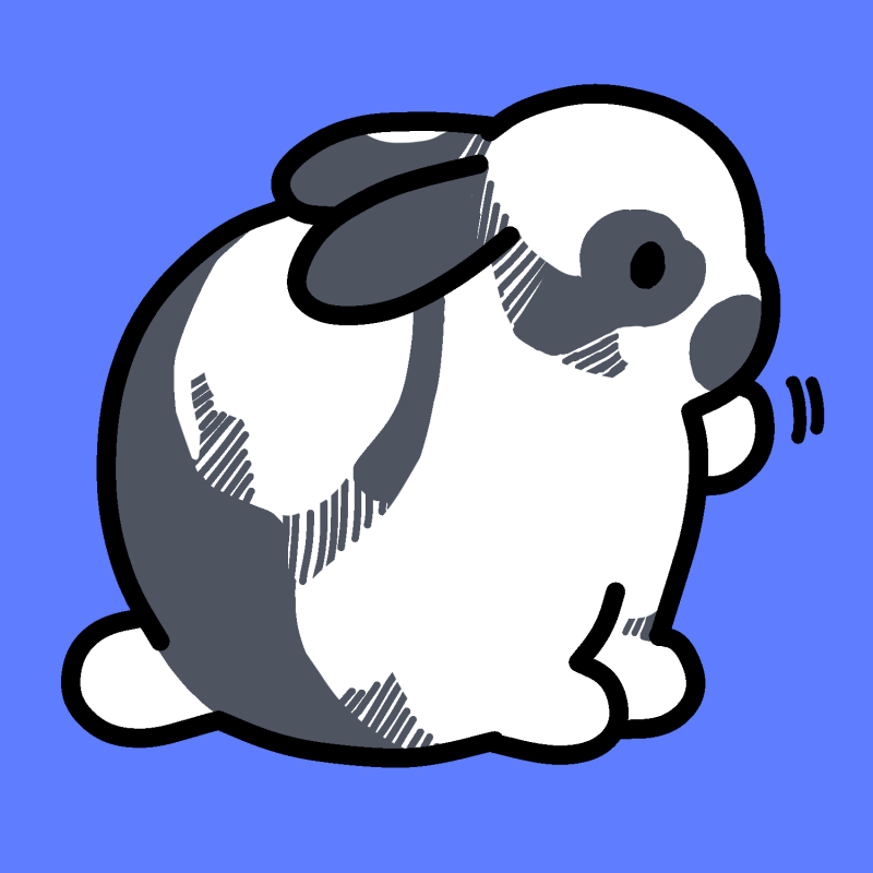 「うさぎの似顔絵かわいく描けた 」|しき🖋原稿中のイラスト