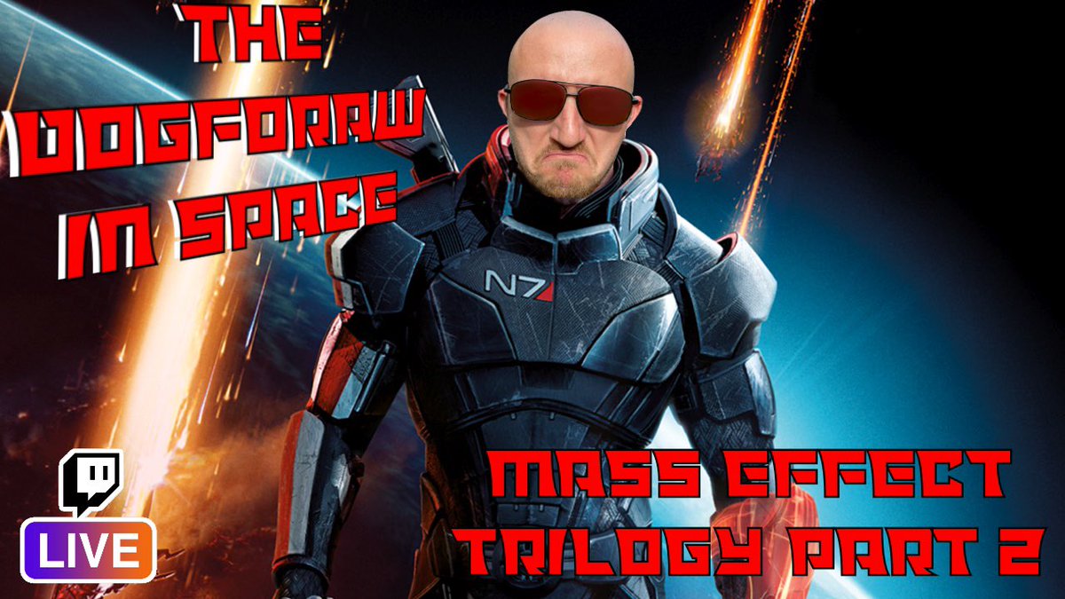 Goooooooooood Morning! I’m going LIVE at 12:30 p.m. CST with PART 2 of our <a href="/masseffect/">Mass Effect</a> play through! I’m continuing to discover the true threat to the galaxy! Shore leave is revoked! Join the Normandy and The Dog Shepard!