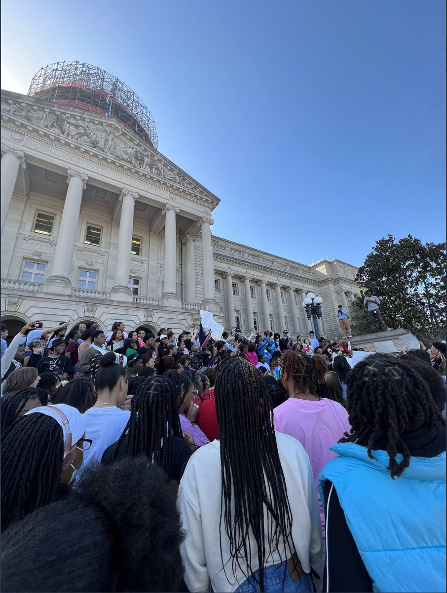 Reflecting on the powerful visual of so many passionate youth descending on the Ky Capitol under construction to advocate for more just, democratic schools. Democracy must be learned by each generation indeed. #stuvoiceky
